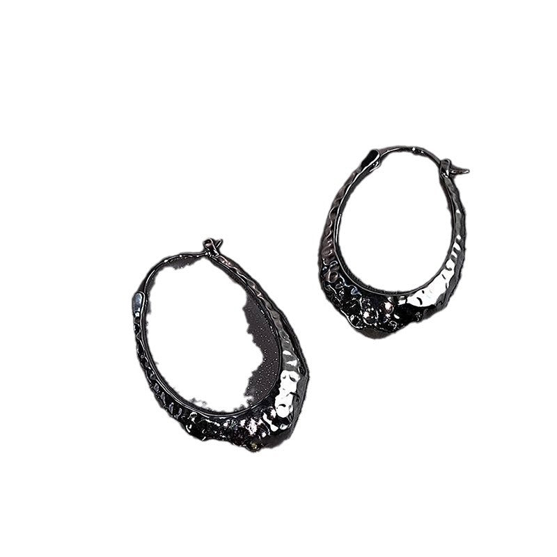 Women's Oval Hoop Earrings Metallic Cool Style