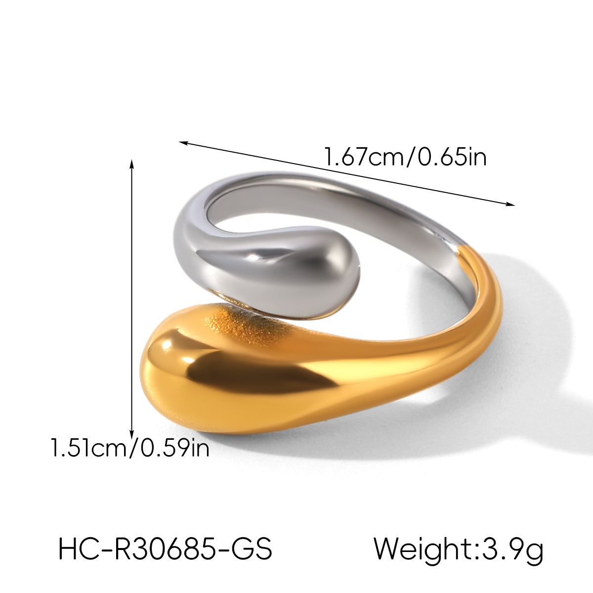 European And American-style Stainless Steel Color-block Ring