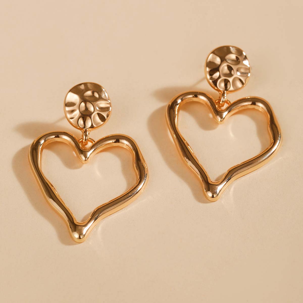Dramatic Hollow Heart Earrings For Women