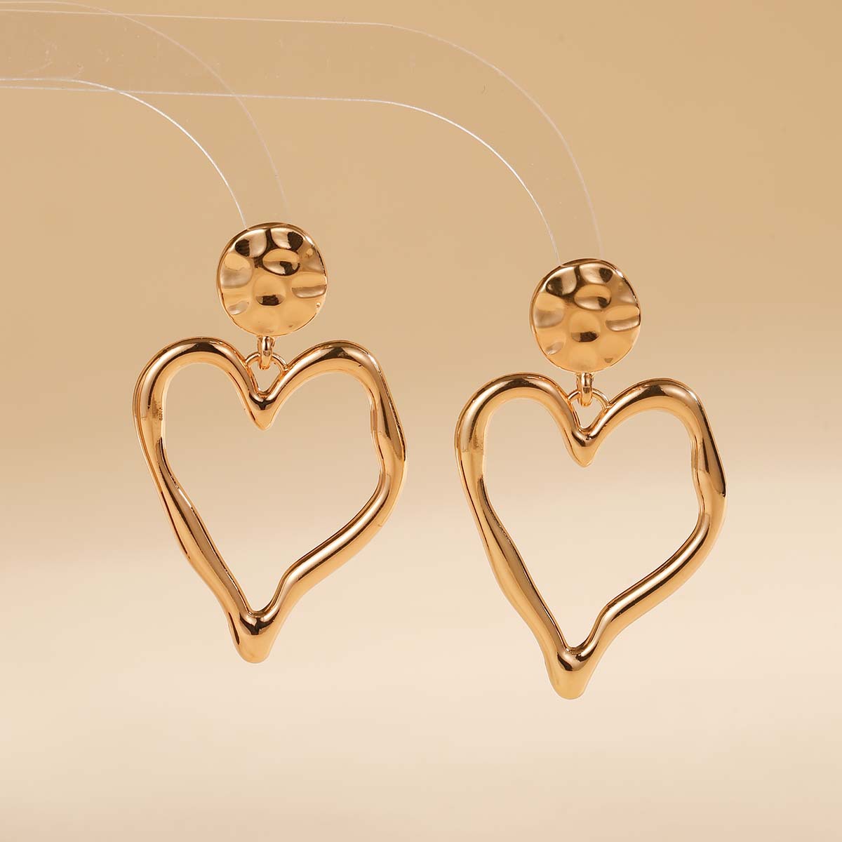 Dramatic Hollow Heart Earrings For Women