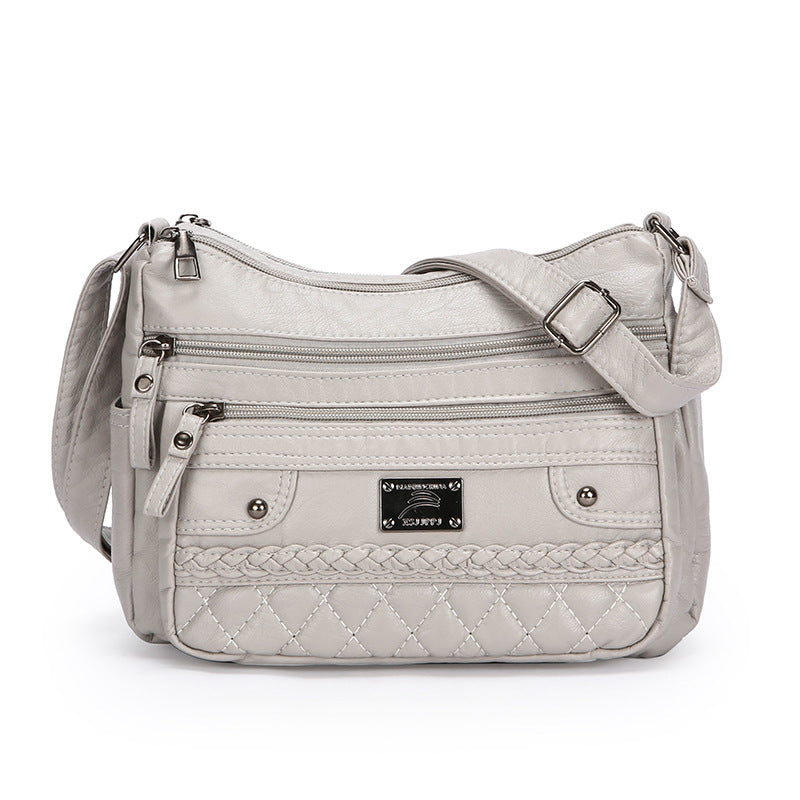 New Fashion Wash Soft Leather Shoulder Bag
