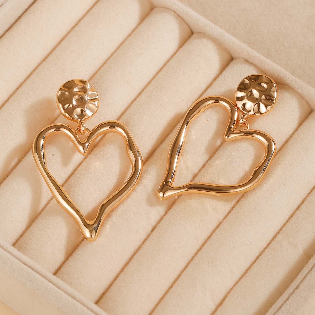 Dramatic Hollow Heart Earrings For Women