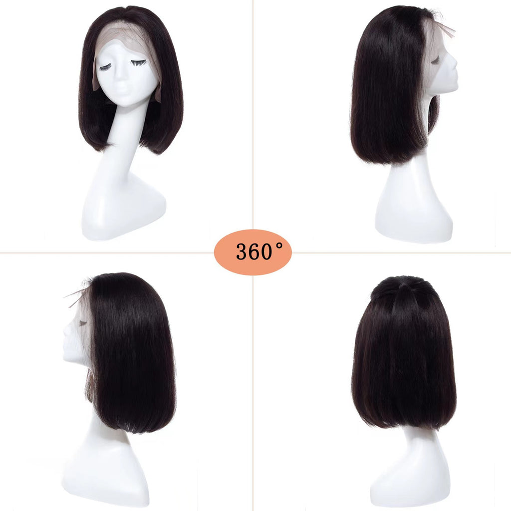 134 Front Lace Bobo Bobhaircut Natural Color Full Human Hair